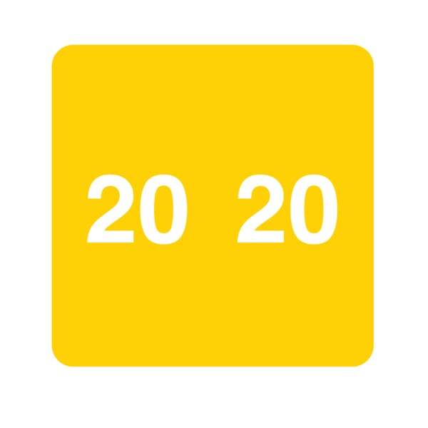 2020 Smead Year Bands 1-7/8" x 1-7/8" Yellow w/Black